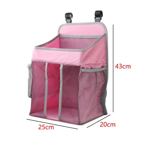 HomeBound Essentials Pink 25x20x43cm BabyCrib - Hanging Foldable Diaper Storage Bag Organizer