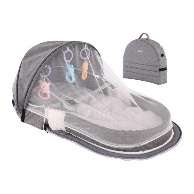 HomeBound Essentials Gray BedBud - Portable Baby Bed Nest Easy Carry-on Bag
