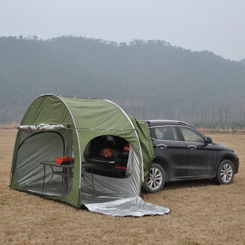 HomeBound Essentials Green CanvasWing-Car Rear Trek Extension Tent