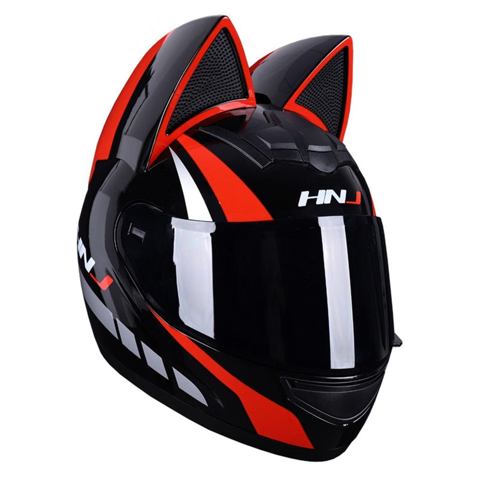 HomeBound Essentials Black Red / S CatEars - Stylish Detachable Cat-Ear Motorcycle Helmet