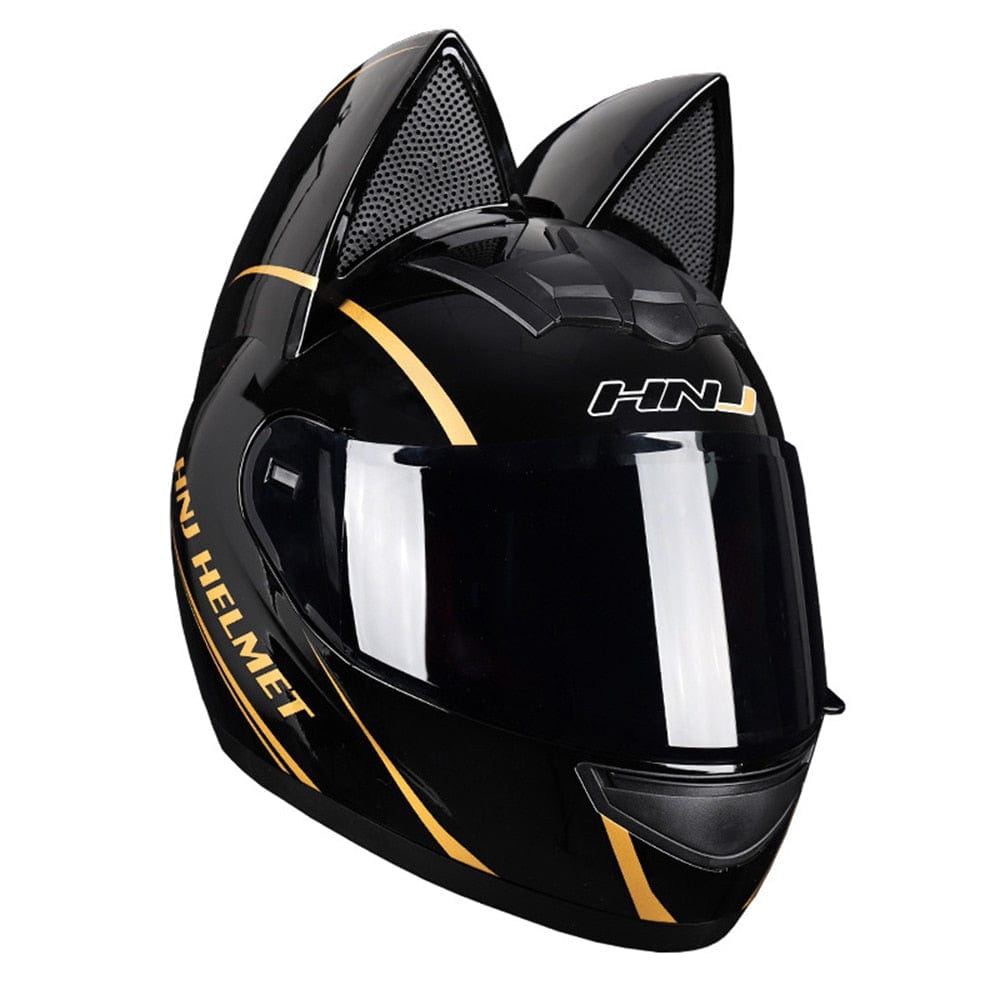 HomeBound Essentials Black Striped / S CatEars - Stylish Detachable Cat-Ear Motorcycle Helmet