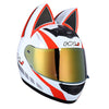 HomeBound Essentials White Red Alt / S CatEars - Stylish Detachable Cat-Ear Motorcycle Helmet