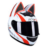 HomeBound Essentials White Red / S CatEars - Stylish Detachable Cat-Ear Motorcycle Helmet