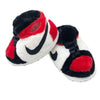 HomeBound Essentials Red & White / 6 (28-31 cm in length) Comfy Jordan Plush Sneaker Slipper Dunks