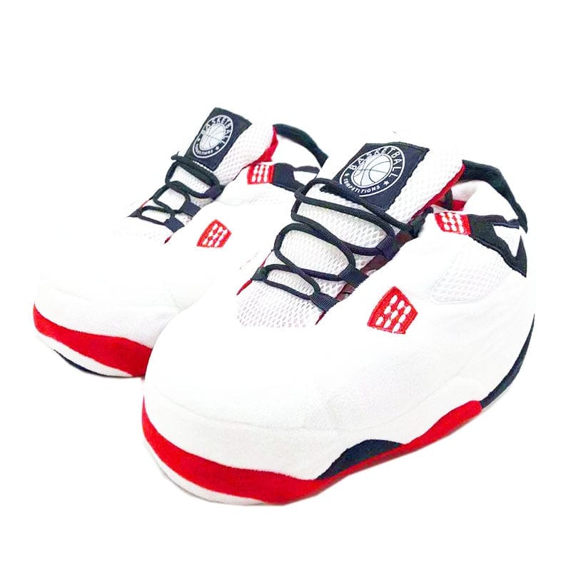 HomeBound Essentials White / 6 (28-31 cm in length) Comfy Jordan Plush Sneaker Slipper Dunks