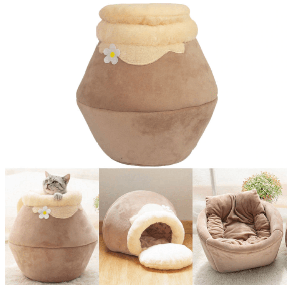 HomeBound Essentials CozyPot - 3 In 1 Transforming Cave and Bed Cat Cushion