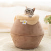 HomeBound Essentials Brown / S - for cats below 2kg CozyPot - 3 In 1 Transforming Cave and Bed Cat Cushion