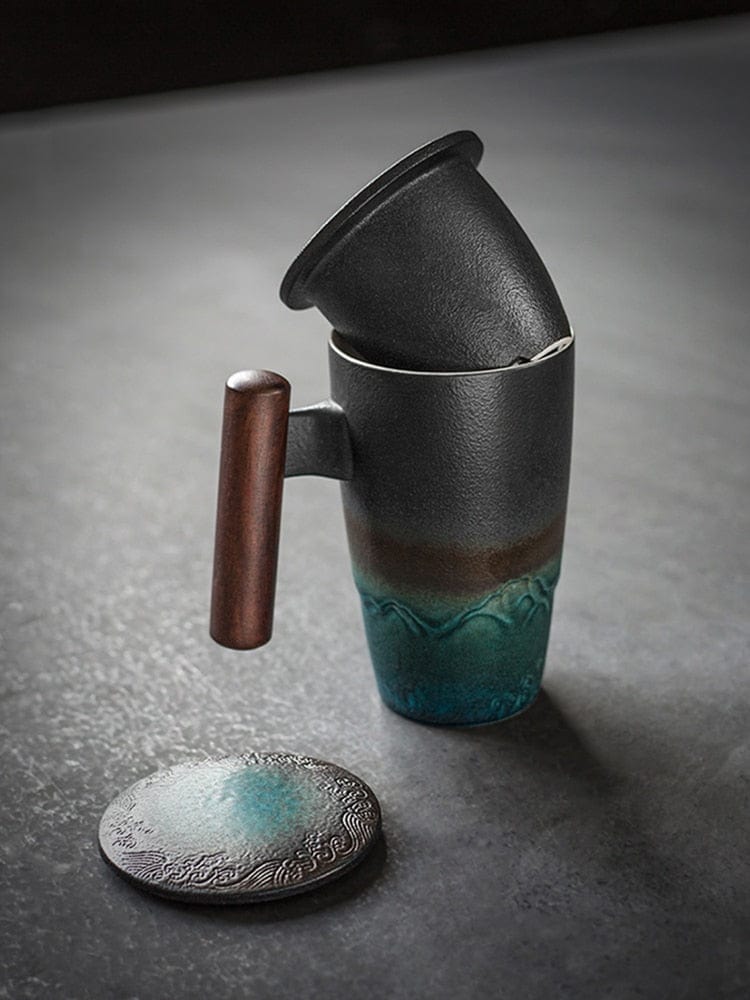 HomeBound Essentials Creative Retro Ceramic Large Chinese Design Tea Mug