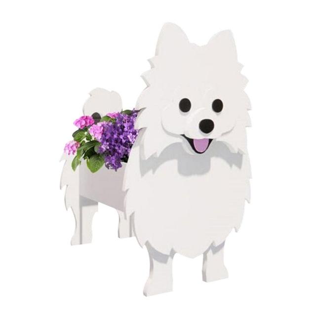 HomeBound Essentials Maltese Cute Hand-made Dog-shaped Flower Pots Planter