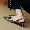 HomeBound Essentials EleganceStep: Casual Women Sandals with Buckle Strap, Genuine Leather Heels