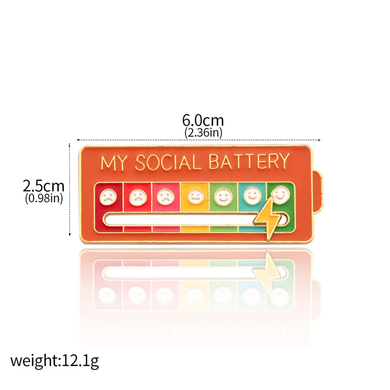 HomeBound Essentials 1pc Orange / CHINA EmotionTrend Pins: Social Battery Mood Tracker Enamel Metal Brooch Badges, Fashion Jewelry Accessory Gift