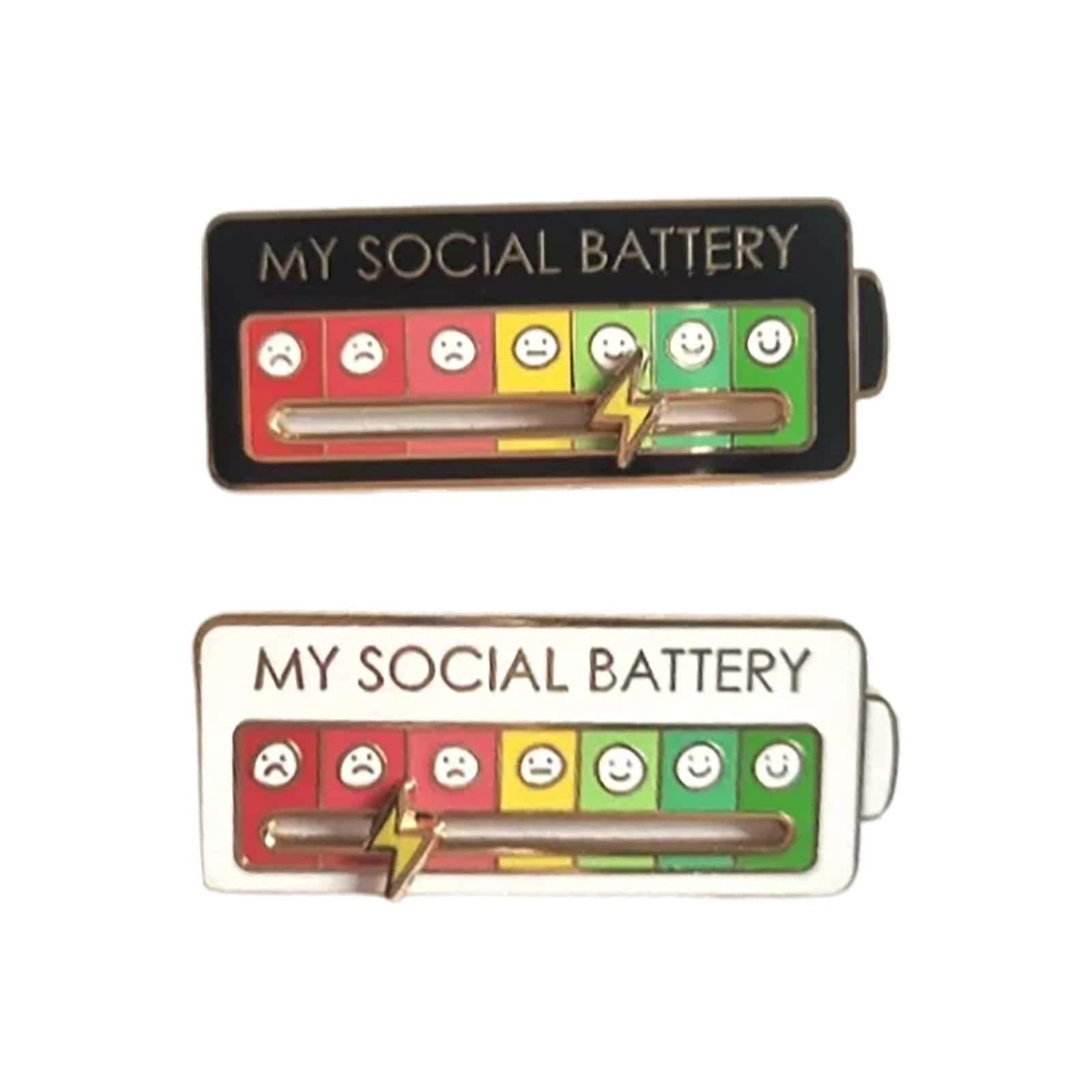 HomeBound Essentials EmotionTrend Pins: Social Battery Mood Tracker Enamel Metal Brooch Badges, Fashion Jewelry Accessory Gift