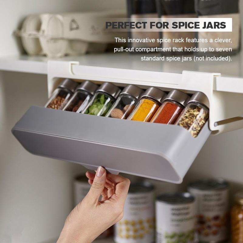 HomeBound Essentials EZSpice - Under-Shelf Pull-Out Spice Organizer