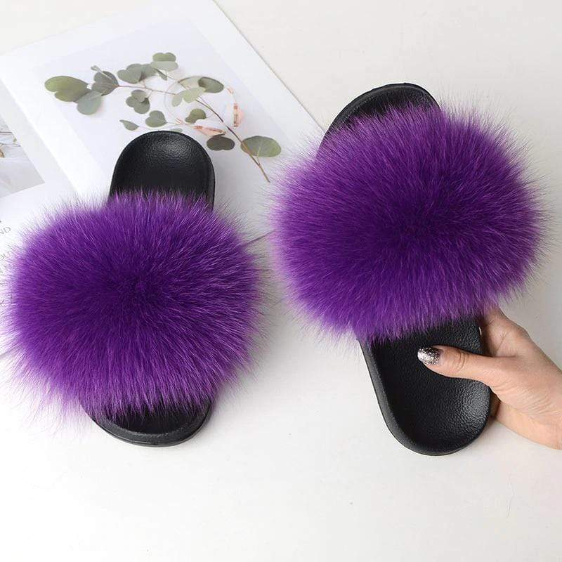 HomeBound Essentials Smart Purple / 5 FabFlurry - Ladies Luxury Fluffy Slides