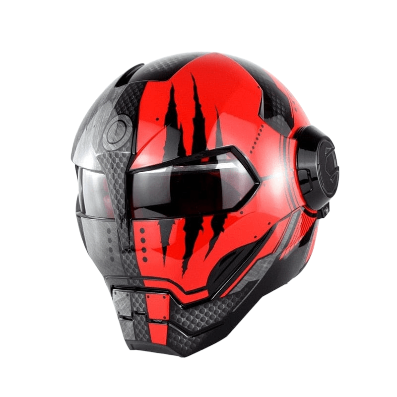 HomeBound Essentials Flip-Open Retro Iron Man Motorcycle Helmet (Limited Edition)