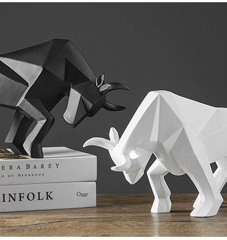HomeBound Essentials Geometric Bull Figurine