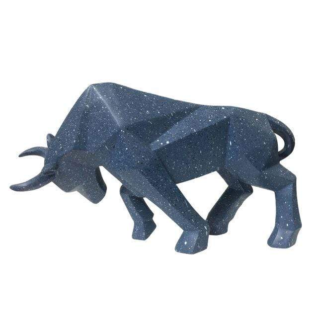 HomeBound Essentials Blue 2 Geometric Bull Figurine