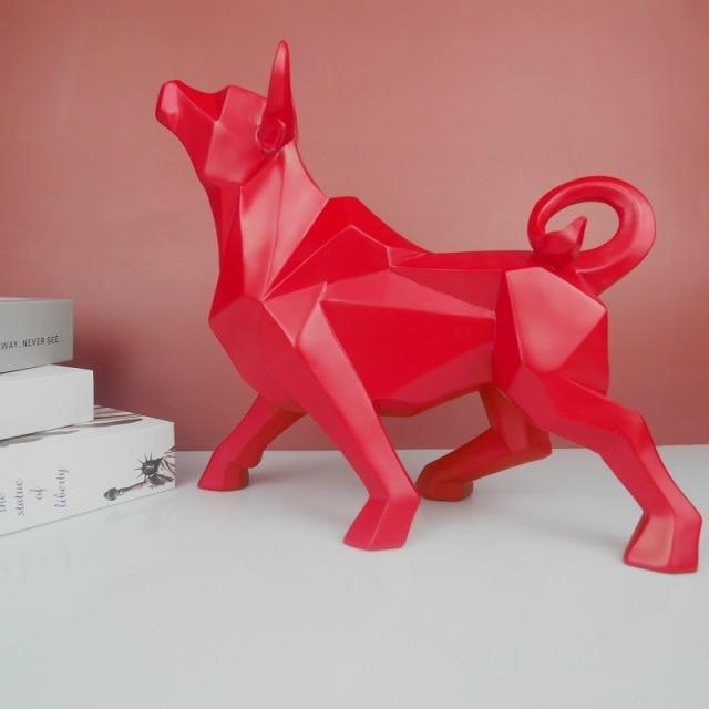 HomeBound Essentials Red 2 Geometric Bull Figurine