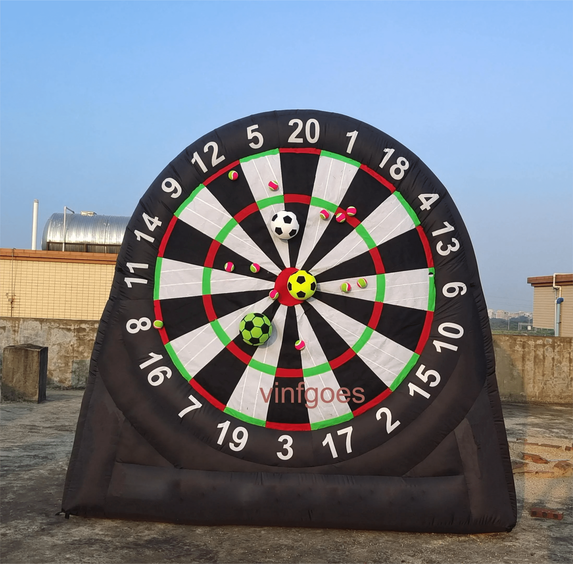 HomeBound Essentials 5m(16.5ft) Giant Inflatable Soccer Darts Board Set - Outdoor Target Game with Blower and Sticky Balls