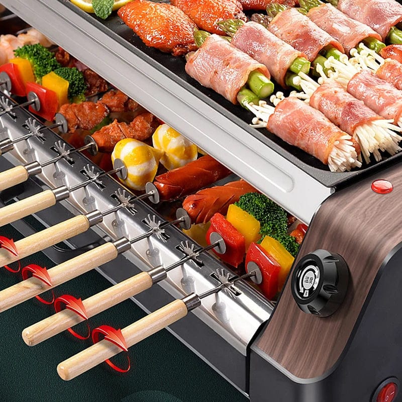 HomeBound Essentials Black GrillMaster Pro360 Smokeless Rotating Electric BBQ Grill