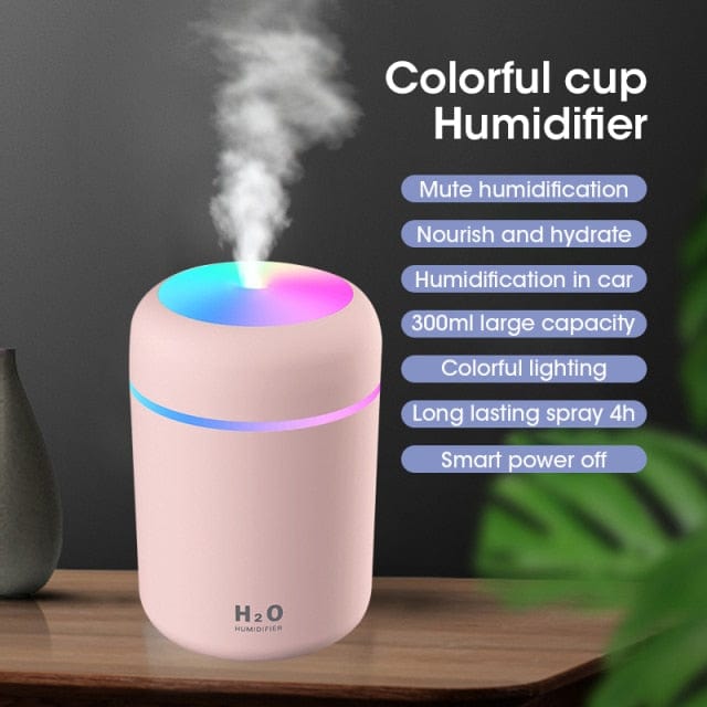 HomeBound Essentials Pink Home LED Humidifier