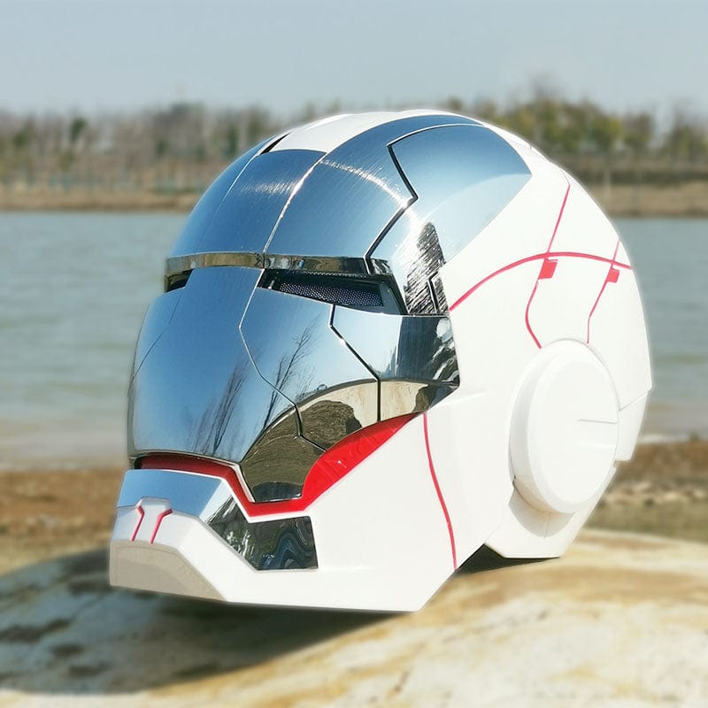 HomeBound Essentials White MK5 Iron Man MK5 Voice-Controlled Cosplay Helmet