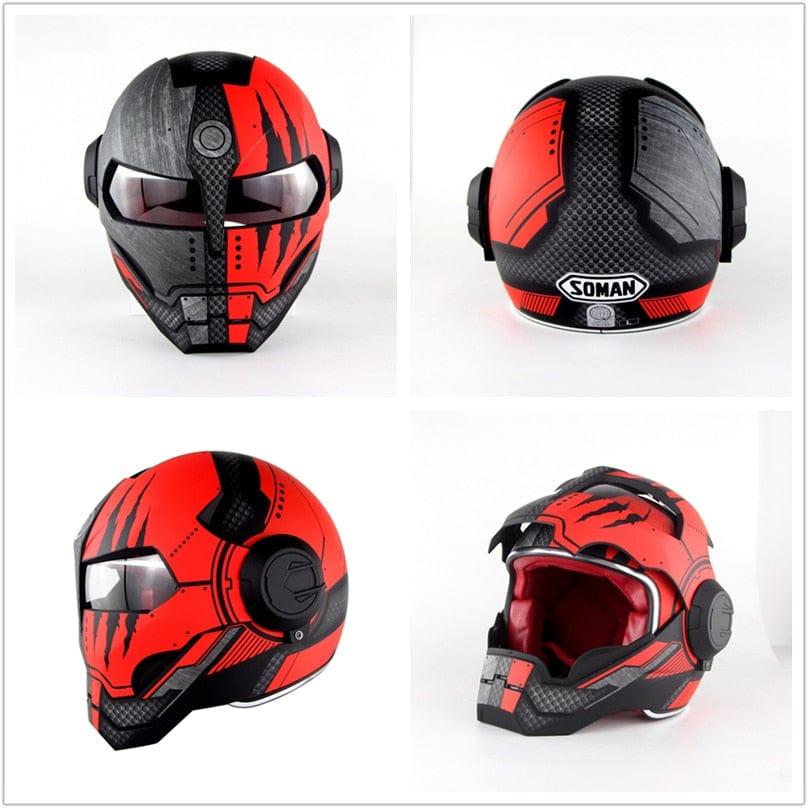 HomeBound Essentials IronRider: Limited Edition Flip-Open Retro Motorcycle Helmet