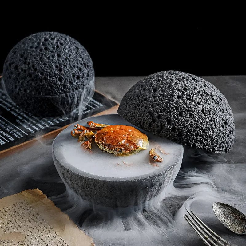 HomeBound Essentials Japanese Style Planet Volcanic Stone Artistic Conception Dish Sushi Ice Plate