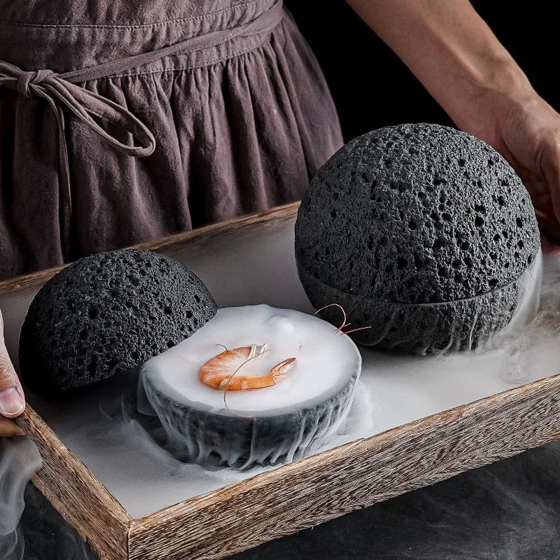 HomeBound Essentials Japanese Style Planet Volcanic Stone Artistic Conception Dish Sushi Ice Plate