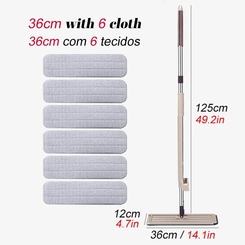 HomeBound Essentials 36cm-6 cloth / CHINA Magic Smart Self-Cleaning Microfiber Squeeze Mop
