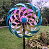 HomeBound Essentials ColorBlue / 188X32cm Metal Garden Windmill Decoration - Villa Scenery Props Yard Ornament with Solar Lights