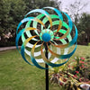 HomeBound Essentials ColorBlue / 188X32cm Metal Garden Windmill Decoration - Villa Scenery Props Yard Ornament with Solar Lights