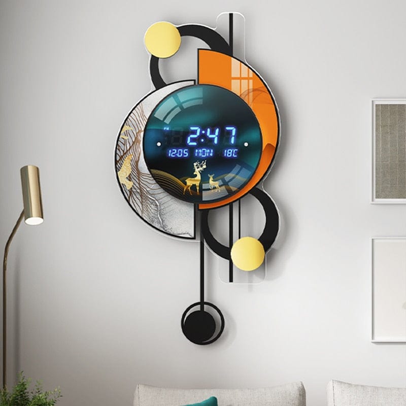 HomeBound Essentials Modern Led Digital 3D Luminous Creative Wall Clock