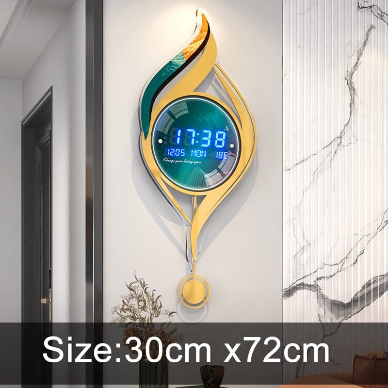 HomeBound Essentials Lotus Modern Led Digital 3D Luminous Creative Wall Clock