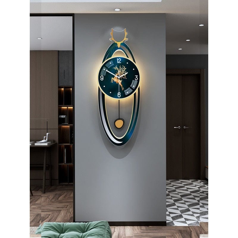 HomeBound Essentials Modern Luxury Wall Clock Lamp