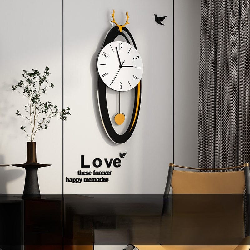 HomeBound Essentials C Modern Luxury Wall Clock Lamp
