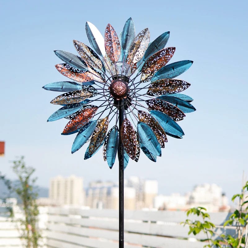 HomeBound Essentials 2m windmill Outdoor Windmill Decor - Solar Lights Garden Art Spinner Weather Vane Ornament