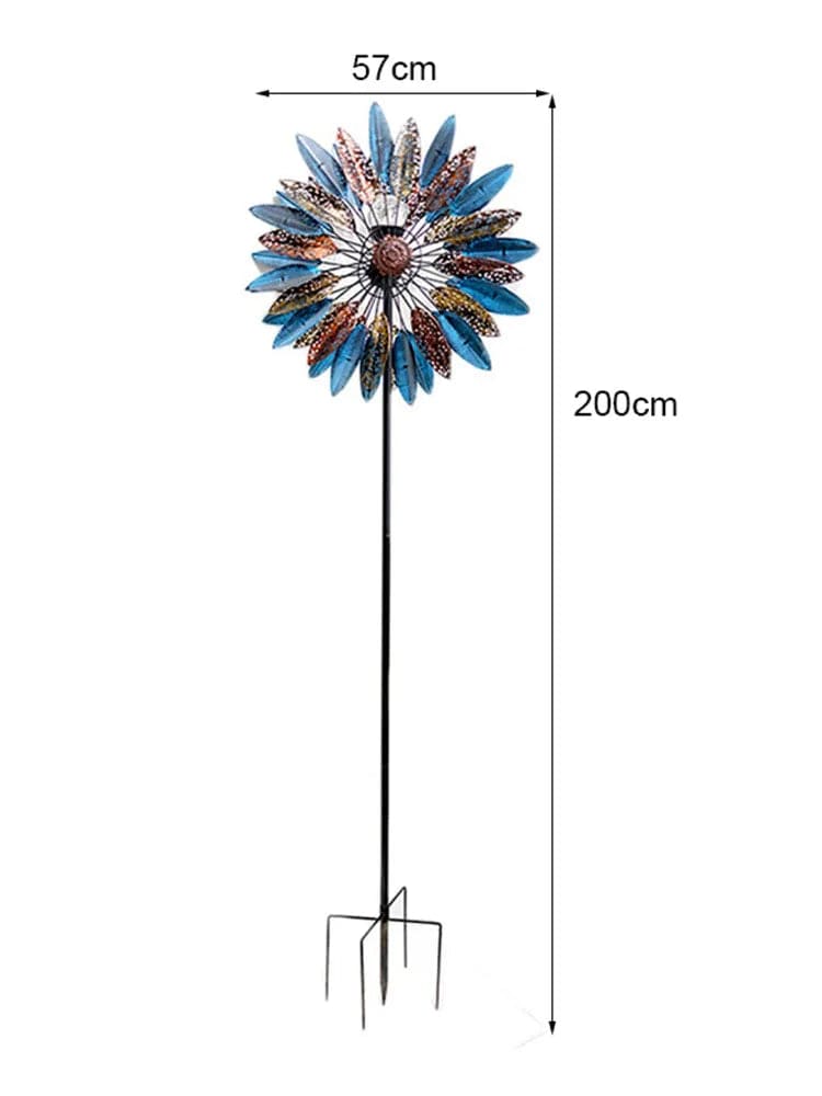 HomeBound Essentials Outdoor Windmill Decor - Solar Lights Garden Art Spinner Weather Vane Ornament