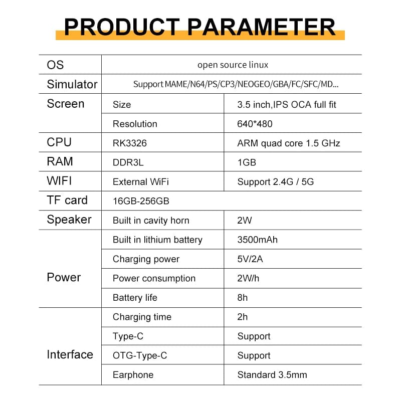 HomeBound Essentials POWKIDDY Handheld RGB20S 3.5-Inch 4:3 IPS Screen Retro Game Console