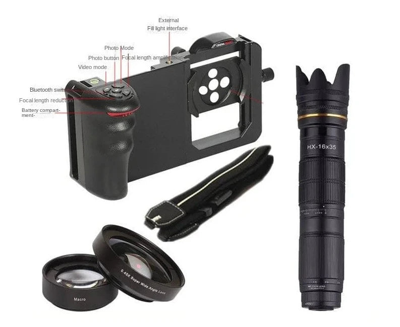 HomeBound Essentials 16-35 Zoom Rabbit Ca 1 Professional Phone Telephoto Lens - Wide-Angle Macro Lens Holder for Photography