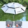 HomeBound Essentials ProFish Umbrella 2.0/2.2/2.4/2.6M: Upgraded Adjustable Big Umbrella with Double Thickened Layer, Folding Beach Umbrella Parasol for Outdoor Fishing
