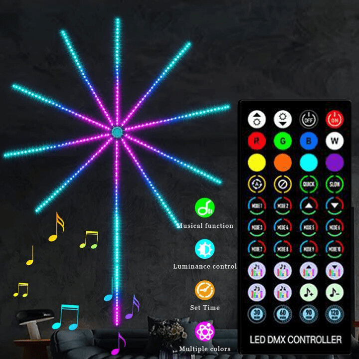 HomeBound Essentials PyroSpark - Fireworks Led Strip Light With Music Control