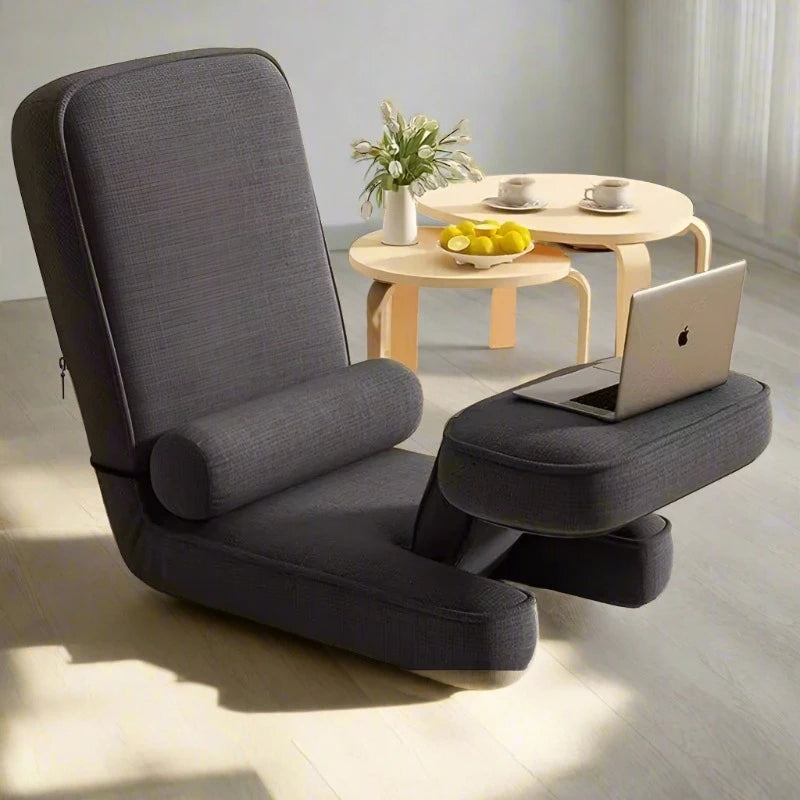 HomeBound Essentials Dark gray RelaxNest Tatami Sofa: Compact Dorm & Balcony Lazy Sofa Chair