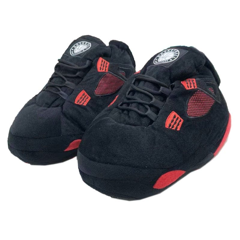 HomeBound Essentials Black & Orange / 6 (28-31 cm in length) Retro Jordan Plush House Sneaker Slippers