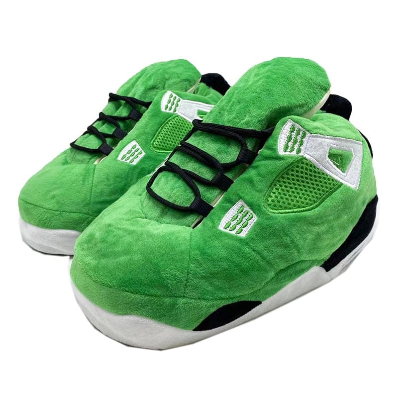 HomeBound Essentials Lime Green / 6 (28-31 cm in length) Retro Jordan Plush House Sneaker Slippers