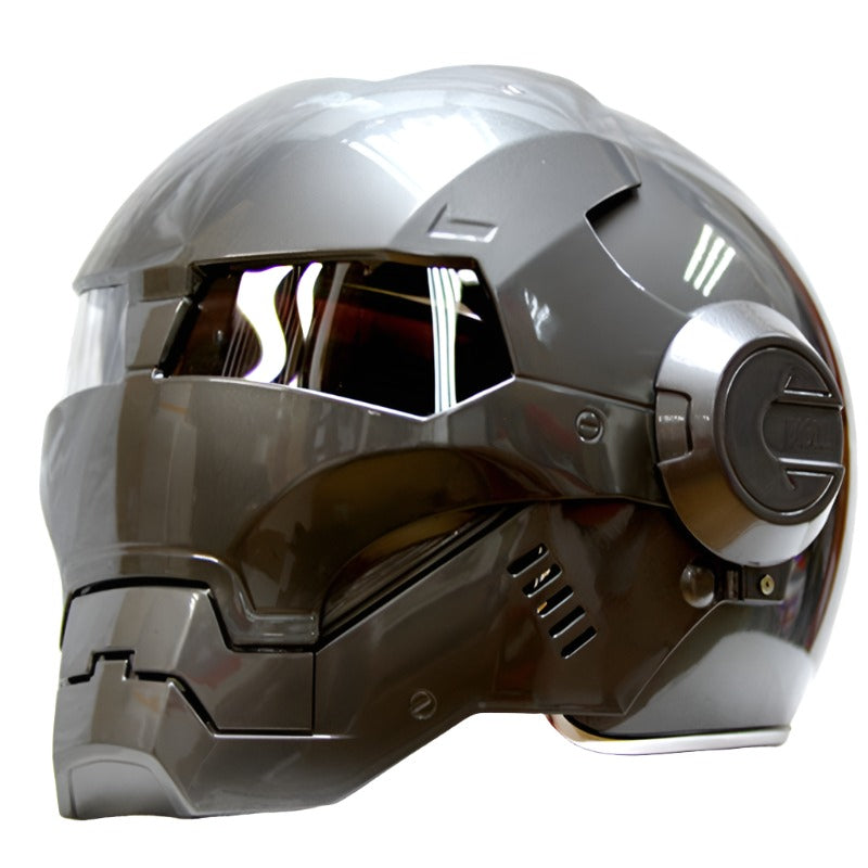 HomeBound Essentials Pure Grey / M Retro Marvel Iron Man Motorcycle Helmet (Limited Edition)