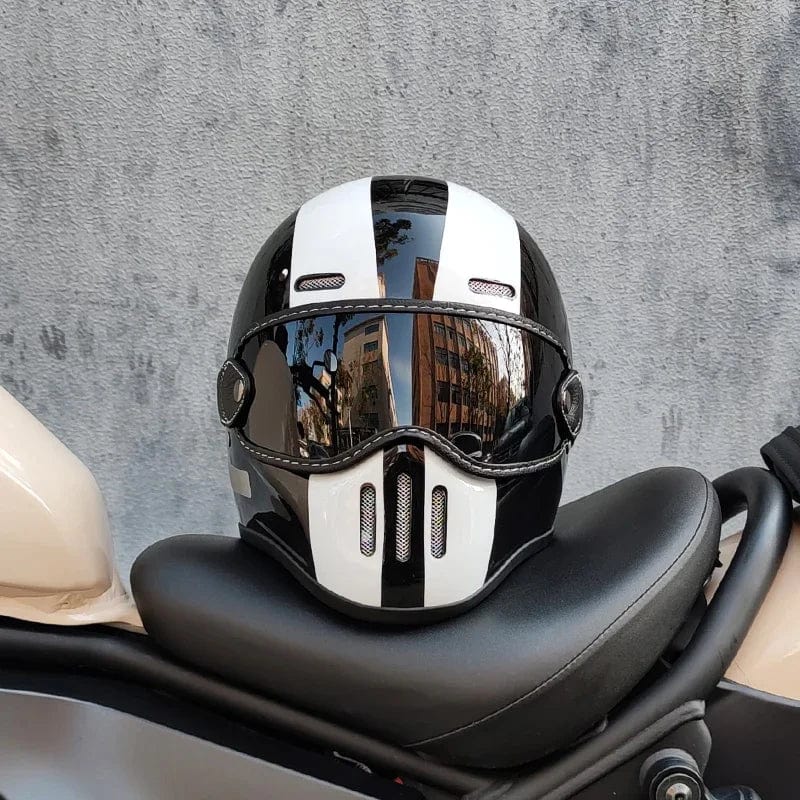 HomeBound Essentials TYPE A Black Lens 1 / CHINA / XL RetroRide Darth Vader: Lightweight Fiberglass Full Face Motorcycle Helmet (DOT Approved)