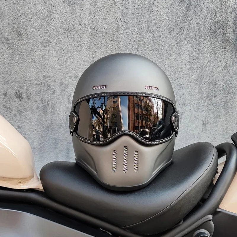 HomeBound Essentials TYPE A Black Lens 4 / CHINA / XL RetroRide Darth Vader: Lightweight Fiberglass Full Face Motorcycle Helmet (DOT Approved)