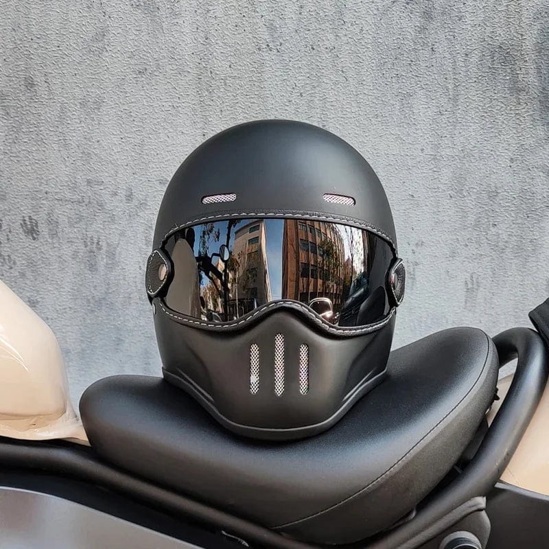 HomeBound Essentials TYPE A Black Lens / CHINA / L RetroRide Darth Vader: Lightweight Fiberglass Full Face Motorcycle Helmet (DOT Approved)