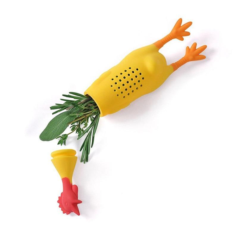HomeBound Essentials Rooster Infuser - Creative Chicken Shape Silicone Soup Seasoning Pot
